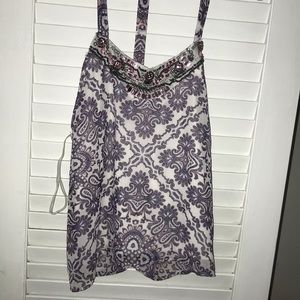 Purple and white tank top